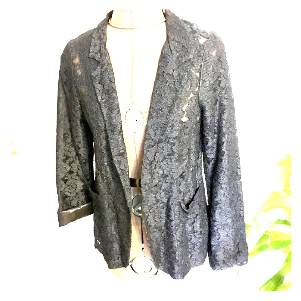 Beautiful Topshop navy lace dressy blazer